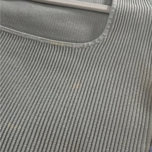 Babaton Ribbed Square Neck Crop Top - Light Gray - Picture 4 of 4